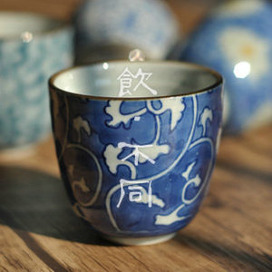 饮不同日本陶瓷茶道杯日式茶杯水杯和风茶具手绘青花千茶汤吞特价