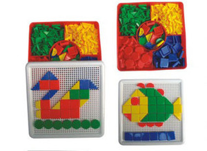 儿童益智玩具 美术拼盘 儿童桌面玩 蘑菇钉拼图玩具 几何巧板拼盘