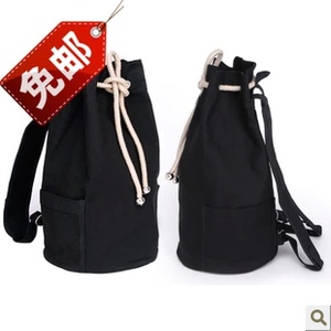 韩版新款潮包包男包大容量旅行包双肩背包帆布包水桶包休闲健身包