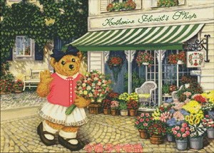 小房子十字绣 正品DMC套件-泰迪熊之媞妮的花店 粉嫩小熊卡通