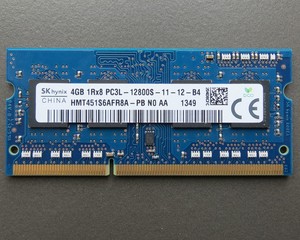 现代 SK HYNIX 4G DDR3L 1600 笔记本内存条4GB 12800 低电压