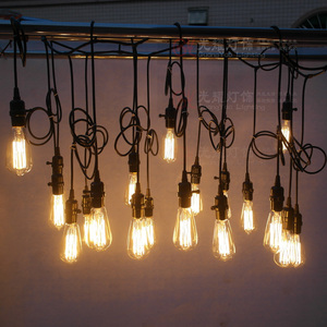 爱迪生复古吊线灯泡串联组合舞台晚会酒吧餐厅电线带插头灯串吊灯