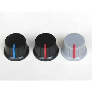 新料环保ABS塑胶旋钮 红色蓝色指示花轴旋钮 直径24mm 高15mm 孔6