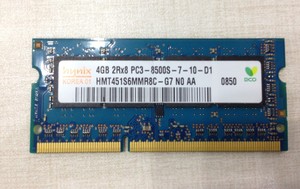 原厂现代 hynix 海力士 DDR3 1066/1067 4G 笔记本内存条 8500