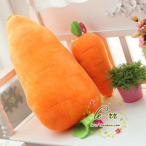 仿真蔬菜红萝卜胡萝卜抱枕靠垫毛绒玩具小朋友表演道具公仔布娃娃