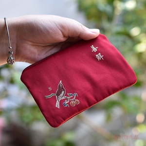 古风零钱包中式女小手包禅意旅游生活用品礼品中国风手拿布包织绣