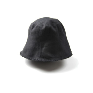 CLEANFLOW | 四季黑色亚麻钟形帽渔夫帽可折叠遮阳帽帽子女