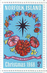 【1604】澳属诺福克群岛1968圣诞节:鲜花与星星1全 MNH18