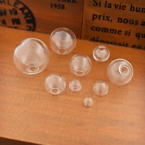 DIY单孔空心玻璃球 6mm-25mm 手工饰品配件琉璃球单口玻璃多尺寸