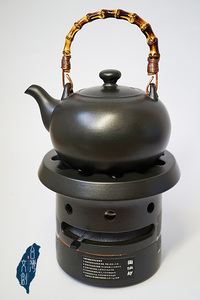 陶作坊 六式烧水壶+底座酒精炉简裝套组煮茶壶 只有窑变色