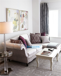 特价美式地中海新古典复古做旧欧式简约小户型客厅布艺转角沙发