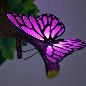 造梦师出品仿真粉红蝴蝶3D创意造型壁灯LED小夜灯生日礼物装饰