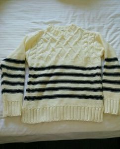 韩国代购白色条纹毛衣韩国旅游时在江南新沙洞林荫道买的毛衣，是