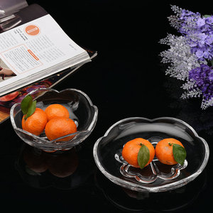 小号水晶果盘玻璃干果盘果斗水果盘碟莎拉碗小菜碗餐厅创意时尚