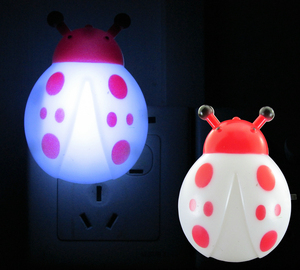 创意床头指示灯 带开关甲虫小夜灯节能led灯具婴儿灯夜燈插电卧室