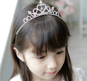 新款女童皇冠发箍 儿童头饰镶钻闪亮水钻发饰 小公主立体皇冠发夹