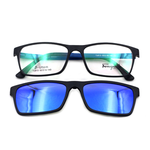 超轻钨钛近视眼镜框 磁铁套镜眼镜架 带偏光夹片可当太阳镜TJ013