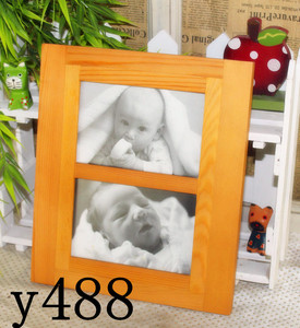 y488田园木制原木色相框摆件 装饰相框 照片墙 15x20cm