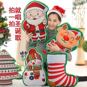 可爱音乐圣诞老人树鹿雪人袜子抱枕靠垫包包挂件公司活动礼品礼物