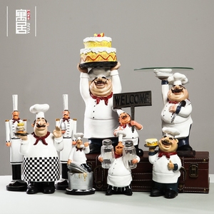欧式餐厅创意家居摆件装饰品厨师果盘客厅工艺品面包店咖啡馆摆设