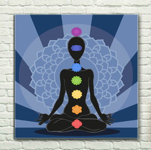 瑜伽馆挂画脉轮欧姆壁画针灸艾灸美容院养生会