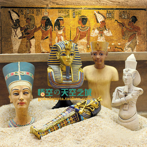 正版考古埃及模型摆件饰品文玩艳后法老黄金面具狮身人面像木乃伊
