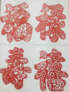 福禄寿喜2016年新年猴年春节手工窗花剪纸 传统镂空刻画红送老外