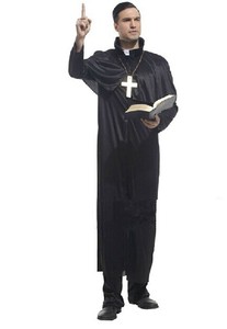 COS万圣节舞会服装 牧师服 修士服 神父服 成人豪华传教士