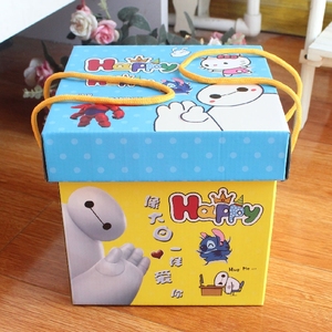 零食卡通大白手提方形零食礼盒礼品盒正方形盒子水果礼物包装盒