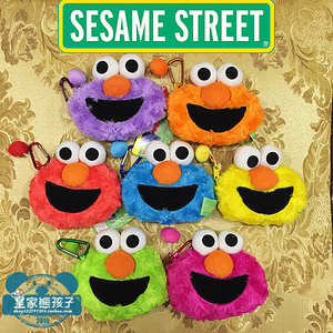 芝麻街emlo艾莫公仔Sesame Street甜饼怪毛绒零钱包包挂件钥匙扣