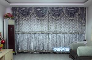 世佳布艺坊钻石绒灰色系列落地窗飘窗客厅卧室欧式窗帘可定尺