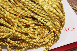 三股绳粗绳扭绳、装饰绳捆绑绳沙发窗帘辅料、金黄色绳子批发0.6