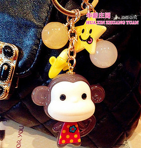 韩国可爱猴子生肖汽车钥匙扣男女包包挂件果冻礼物钥匙链女创意
