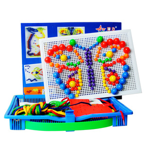 潜力蘑菇钉组合插板玩具 蘑菇丁拼插拼图 儿童玩具益智3-7岁以上