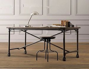 特价美式乡村loft工业风格家具复古铁艺实木餐桌书桌办公桌咖啡桌