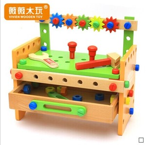 木制仿真维修儿童拆装木制工具台百变螺母组合男孩动手玩具2-6岁
