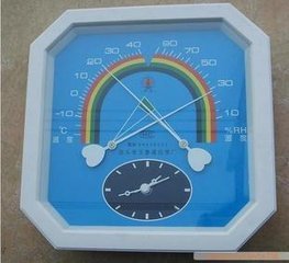 温湿度表 A3   温湿度计  带时钟指示