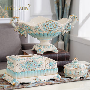 金裕尊欧式水果盘客厅盘装奢华陶瓷果套创几家用现代简约茶意三.