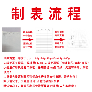 表格制作代做a4纸打印现做设计A5申F请图表收据三联单会员卡登记