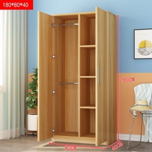 衣柜80cm宽长实木超薄款40cm公分进深度窄卧室小型两扇开门双2门