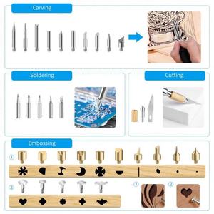 Wood Burning Carting PyrographyB Pen Kit Adjustabpe Temlerav