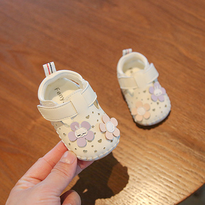 夏季0-1一岁宝宝软底学步鞋女童凉鞋儿童公主鞋3-6-10个月婴儿鞋8
