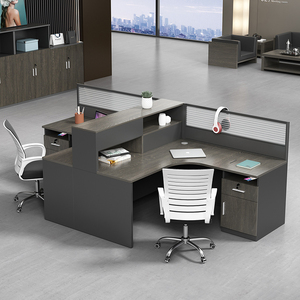 办公桌椅组合高脑现代职员2/4/6人位电子桌柜办公室财务屏风卡座
