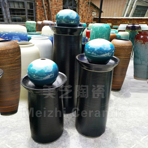 创意流水陶罐组合循环水景观喷泉B陶缸水琴加湿器摆件陶瓷喷水花