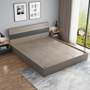 新款床现双简约1.8米板箱床榻榻米实代人木床1.5主卧X经济型高式