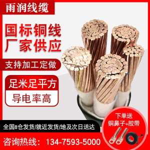 国标纯铜芯YJV3x50/70/95/120/150/185/240/300平X方工程电线电缆