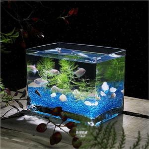 奇艺玻璃鱼缸一体缸迷你s长方形鱼面桌次成型一缸小鱼缸斗鱼缸加