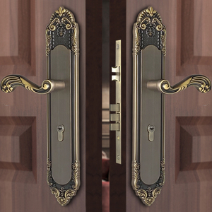 速发欧式别墅对开大门锁中式全铜双开门锁入户门会议室对开门美式