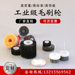 工*圆形毛刷轮尼龙丝自动化机械设备圆盘刷线路板清洁小型圆刷子