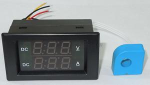 两线直流电压电流双表 数显霍尔电流表 数字电压测试仪5-V100V300